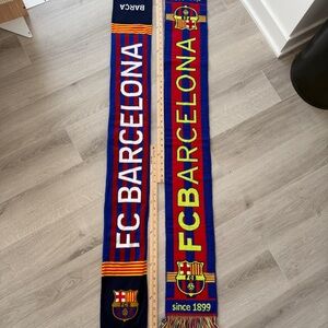 FC Barcelona Official Soccer Scarves Lot of 2 Barça FCB Acrylic